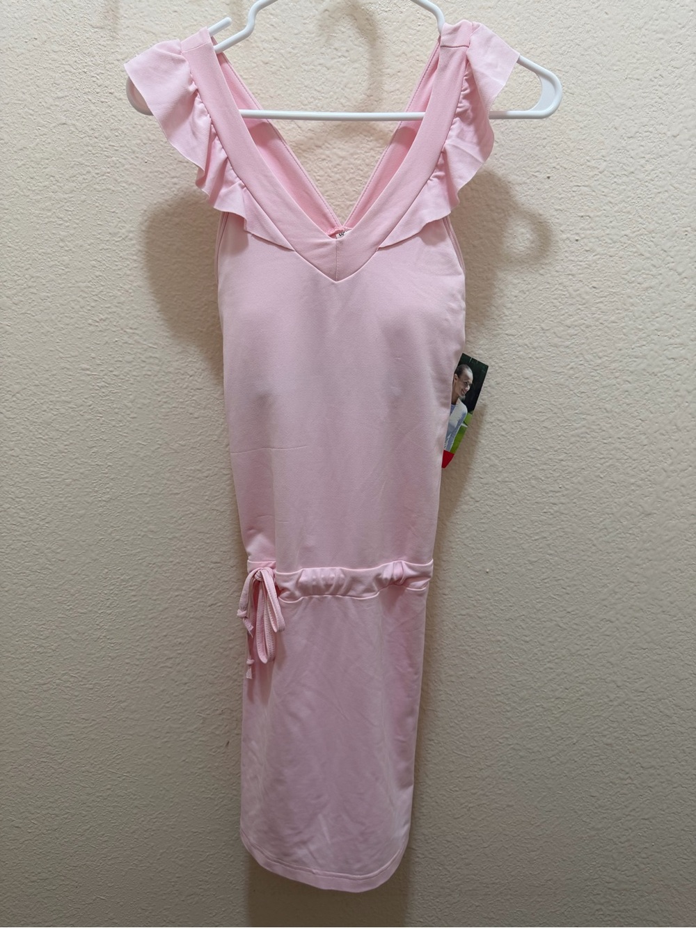 Tonic Women's Pink Ruffle-Shoulder tennis dress